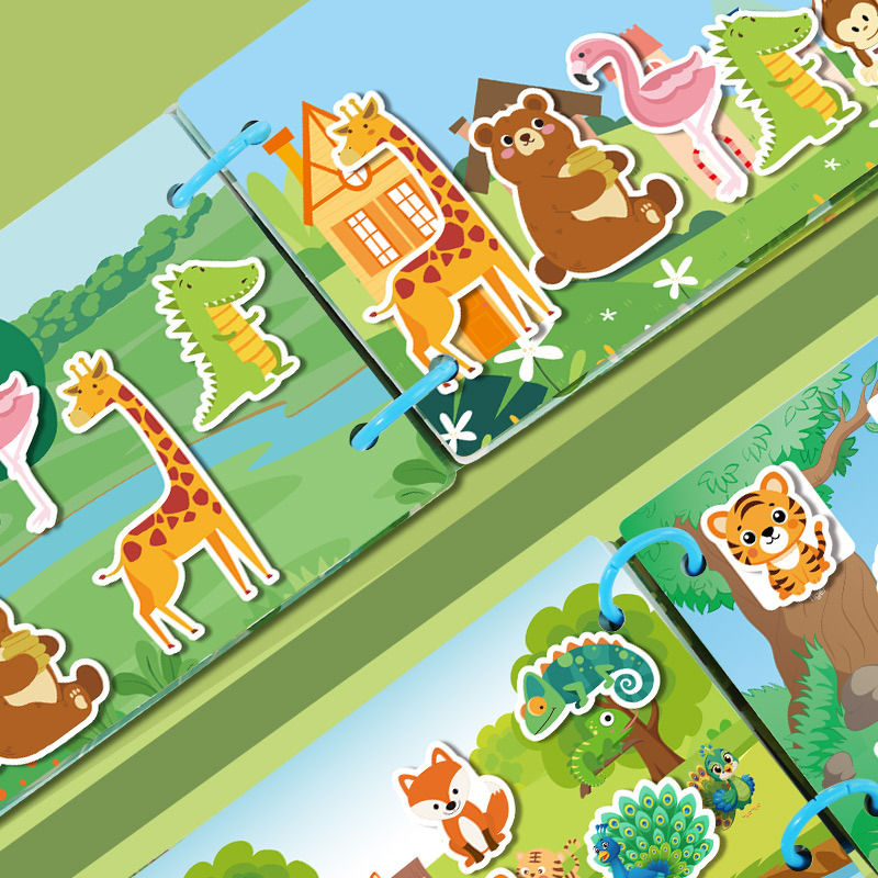 Children's Reusable Quiet Book Montessori Baby Enlightenment Educational Learning Busy Book Sticker Book Toy for Toddlers