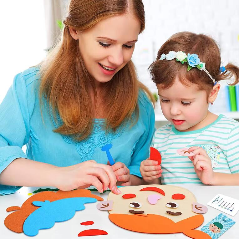 Hot Selling Felt Emotion Face Changing Toys Montessori for Kids Felt Toy Kit Educational Children's Puzzle Early Learning