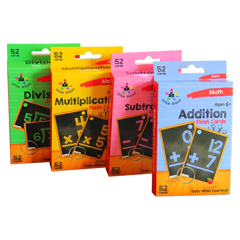 Custom Printed English Number Flash Cards/Cognitive Cards Math Learning Paper Educational Toys Game Card For Kid