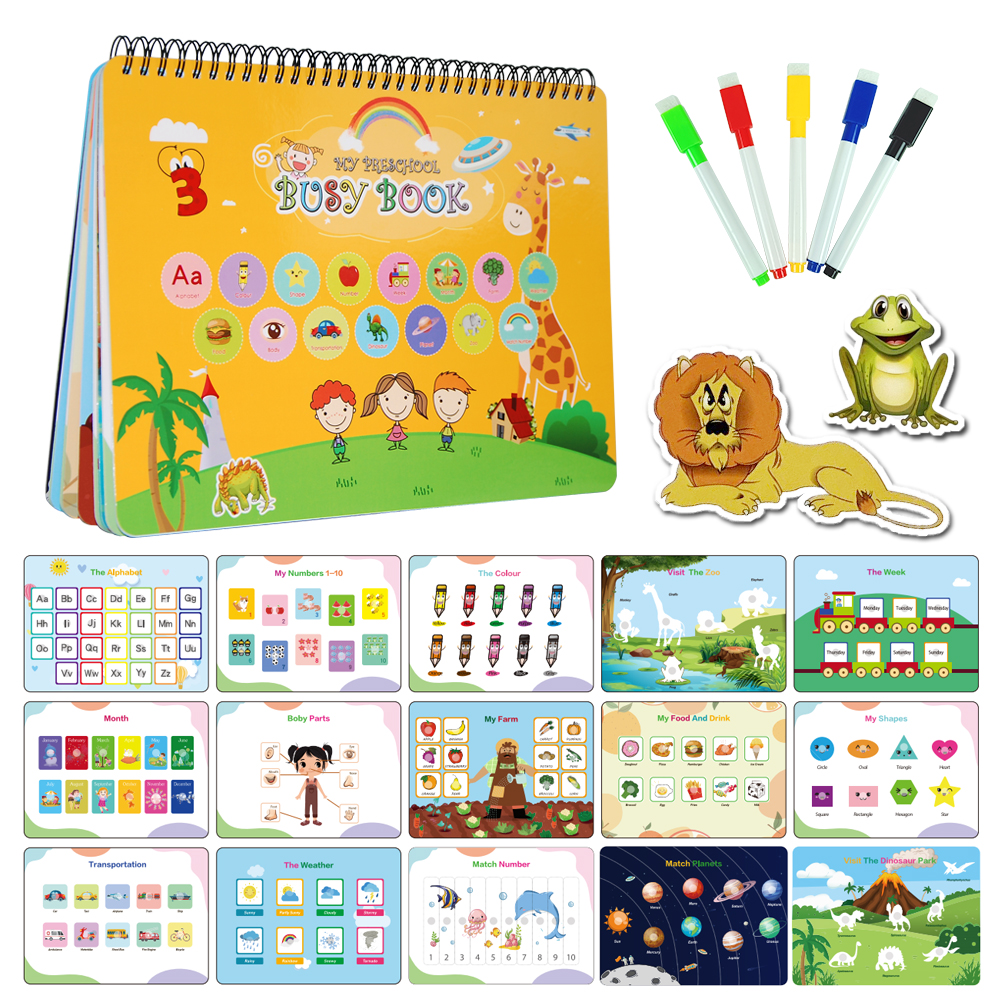 Wholesale Educational Toddler Toy Quiet Book Baby Early Learning Sticker Book Custom Kids Montessori Toys My Preschool Busy Book