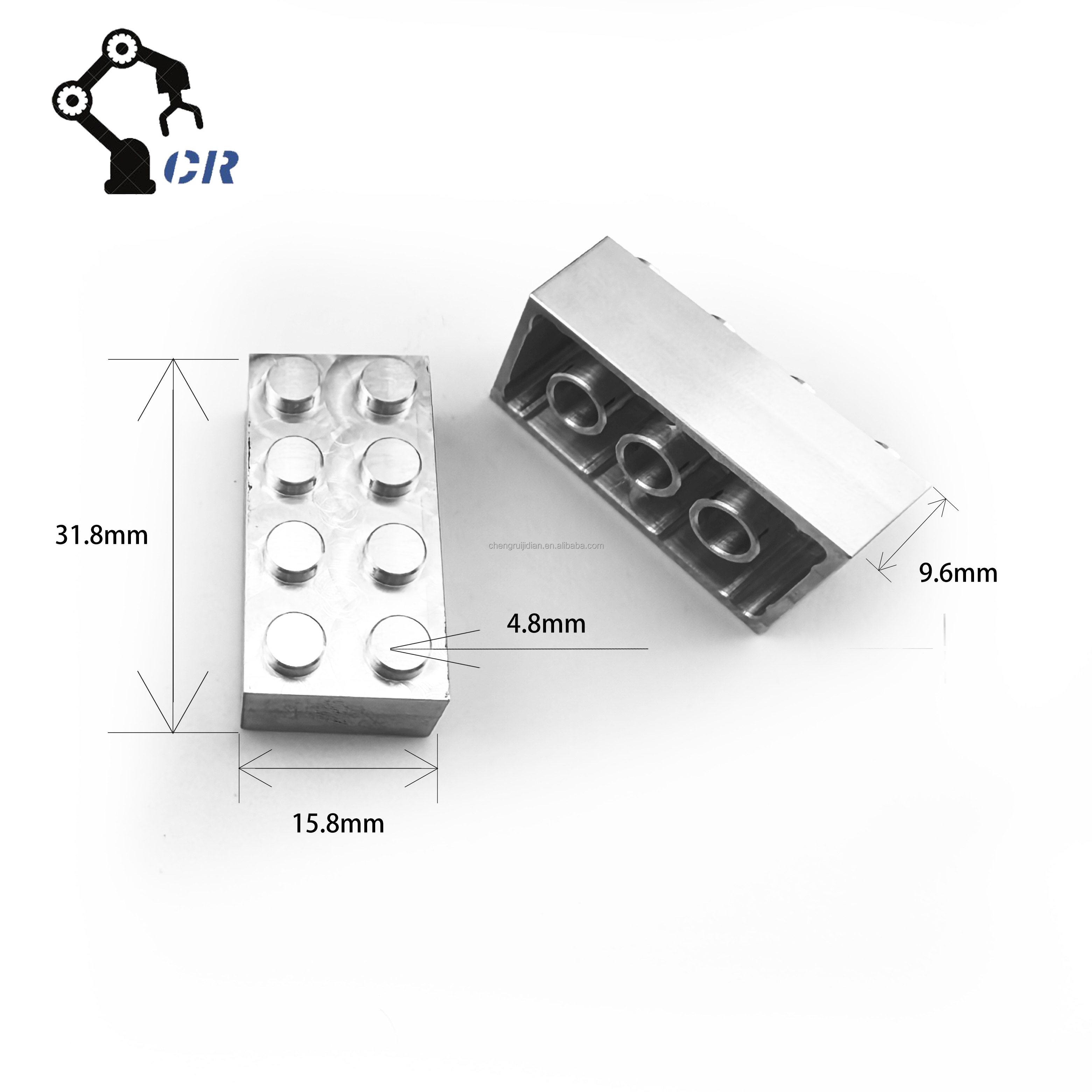 CNC Machined Aluminum Alloy Building Blocks - Custom Metal Block Parts, High-Precision CNC Milling Toy Accessories