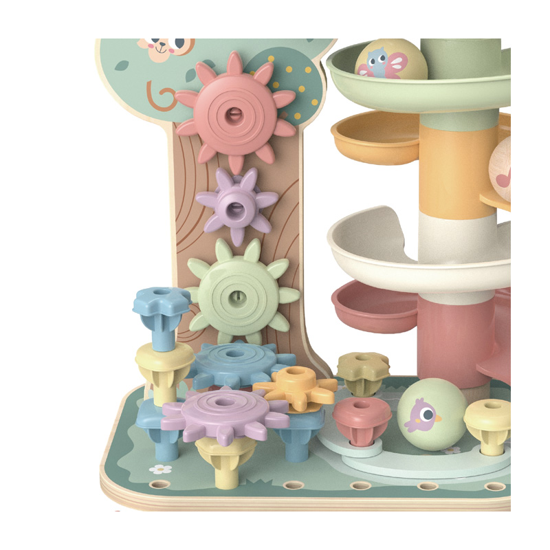 Early Education Montessori Puzzle Color Lacing Beads Toy Rolling Ball Stacking Track Toy Ball Turving Music Baby Toy