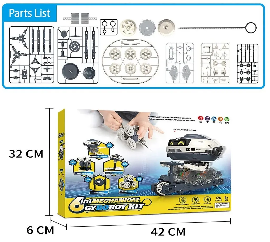 DIY Stem Kit 136 PCS Building Block Set Electric Gyrobot