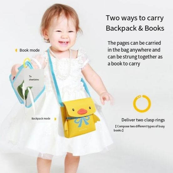 Juguete Wholesale Baby Busy Board Quiet Book Early Learning Sensory Educational Toy Backpack for Toddlers