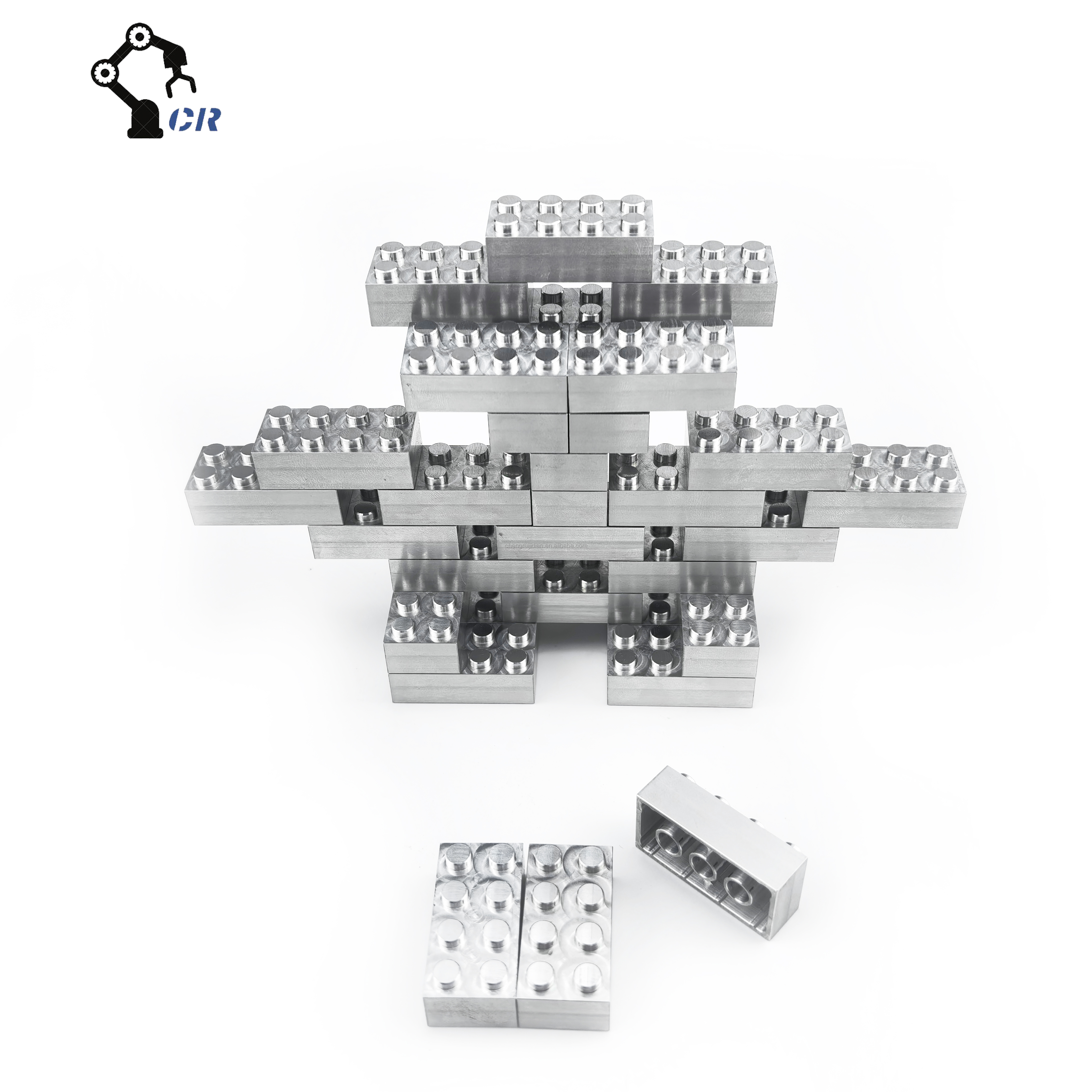 CNC Machined Aluminum Alloy Building Blocks - Custom Metal Block Parts, High-Precision CNC Milling Toy Accessories
