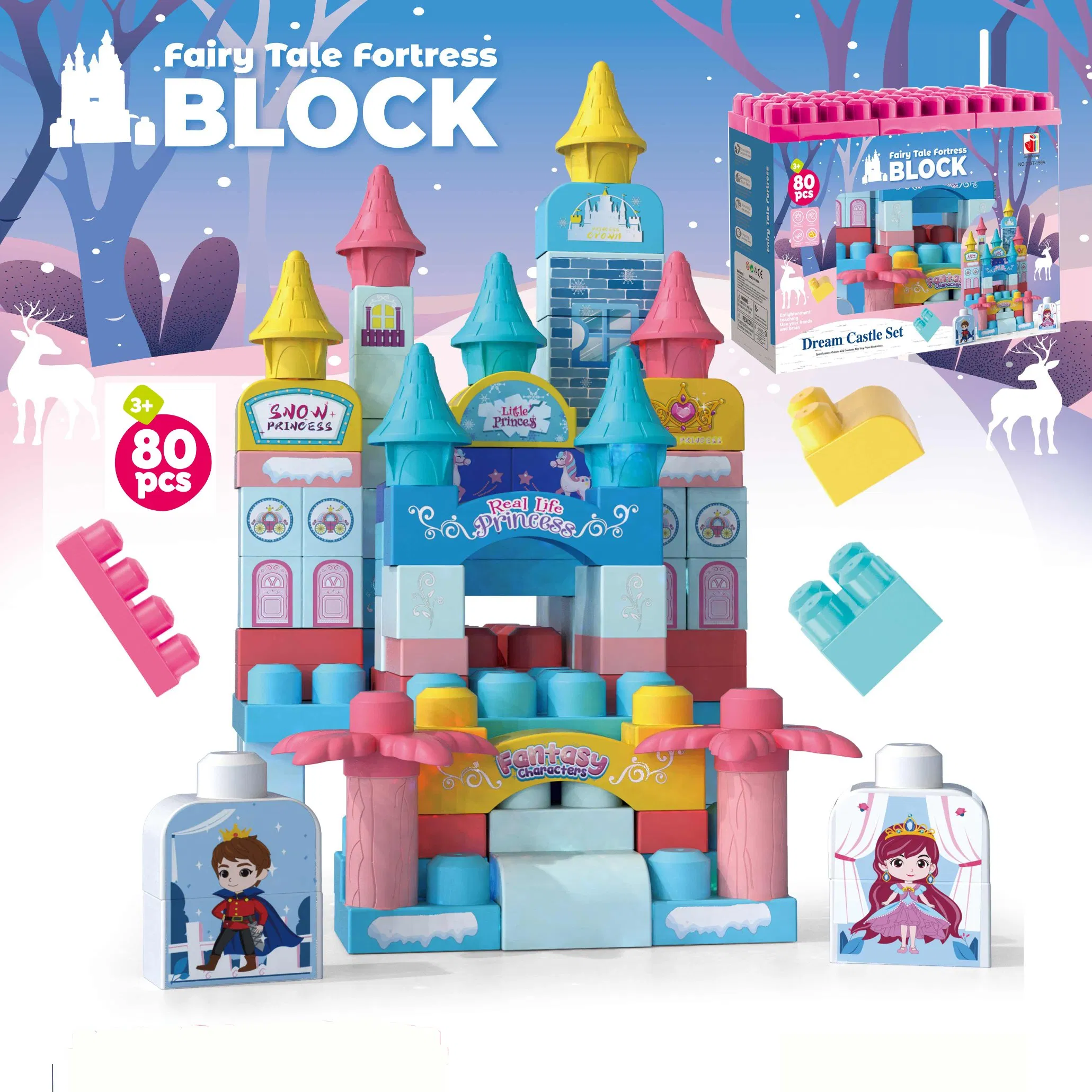 Xinbo Wholesale Preschool Educational Large Particle Blocks Toys for 3+ Kids Plastic Castle Theme DIY Assembly Building Blocks Set Puzzle Plastic Toys