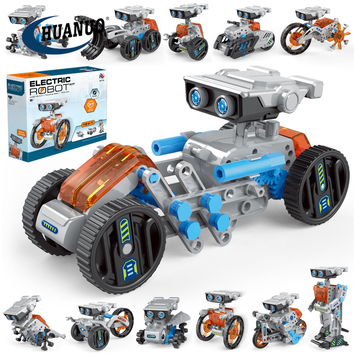 Science Experiment Educational STEM DIY Assembly 12 in 1 Electric Robotic Kit for Kids