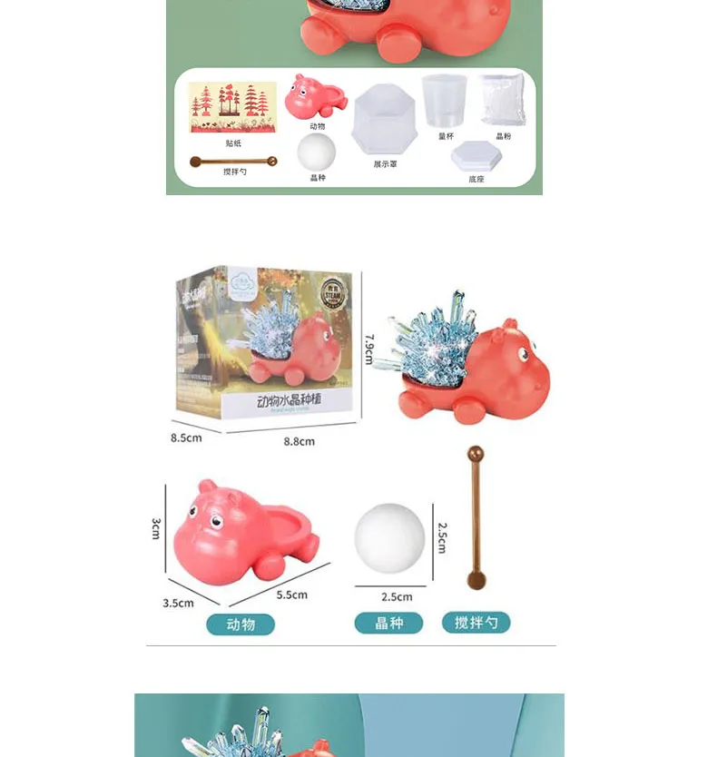 Crystal Growing Kit for Kids Dinosaur Educational Science Stem Toy