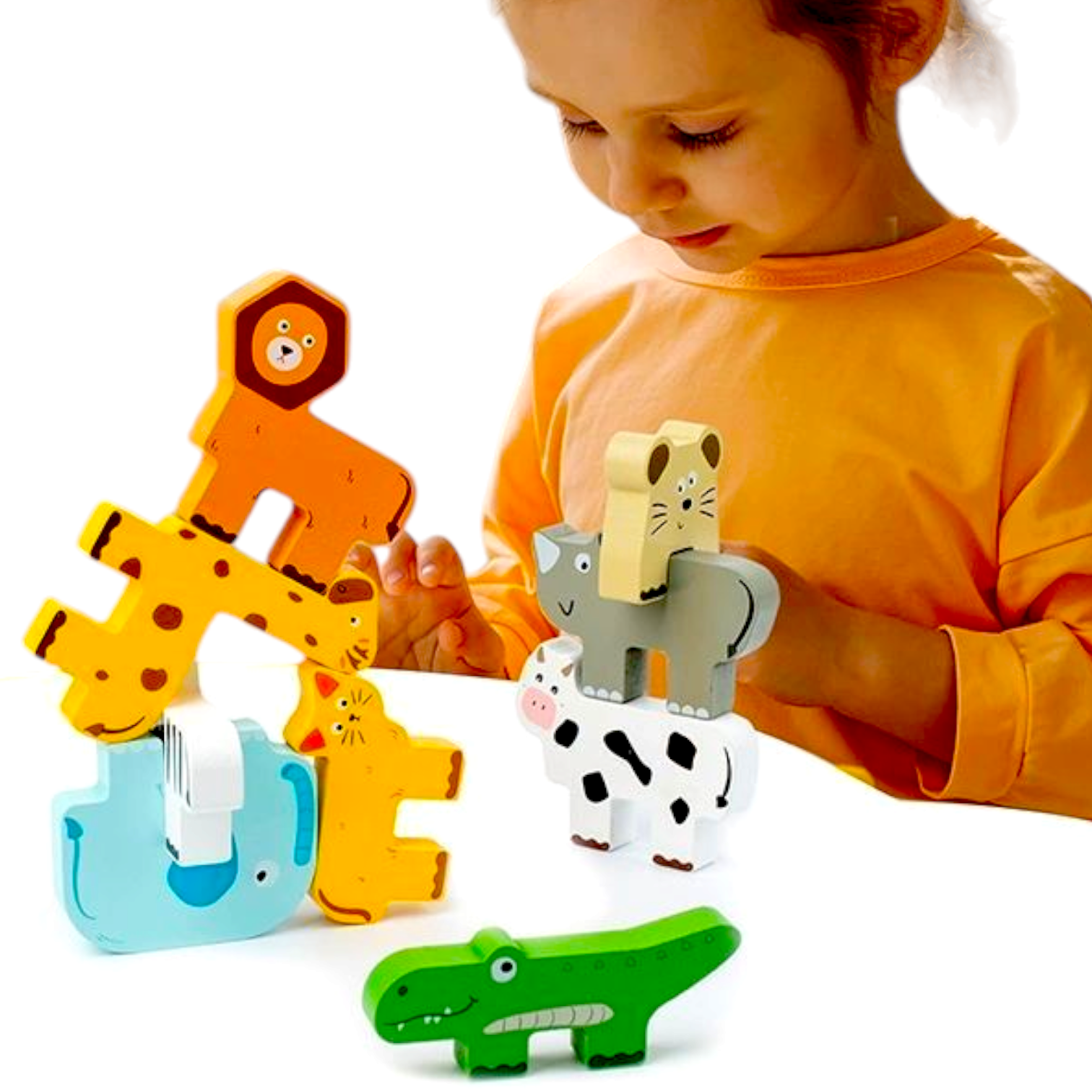 Wooden Animal Blocks Sorting &amp; Stacking Toys for Old Toddlers, Kids Preschool Educational Toys Fine Motor Skills Learning Games