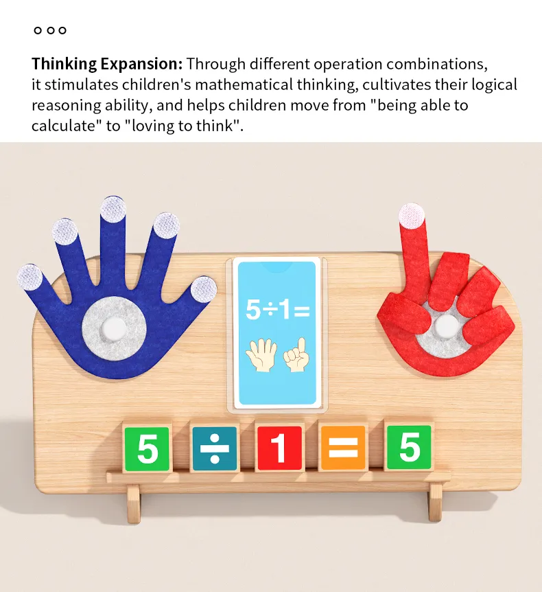 Montessori Wooden Finger Counting Board Math Early Learning Toy for Kids Kindergarten Toy