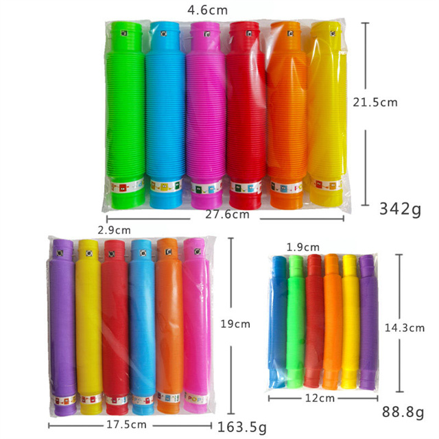 LED Light up Pop Tubes Sensory Toys Glow Sticks Fine Motor Skills &amp; Learning Toys Party Favors Decorations Pull and Stretch Toys