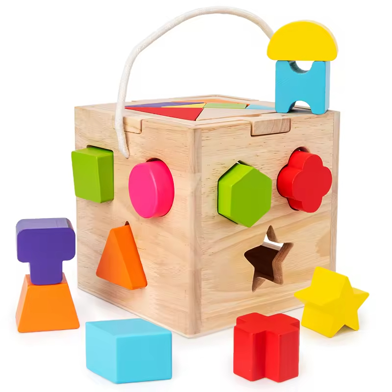 Safe Montessor Multi-Functional Shape Cognition Matching Other Building Block Box Creative DIY Tangram Puzzle Learning Toys for Kids