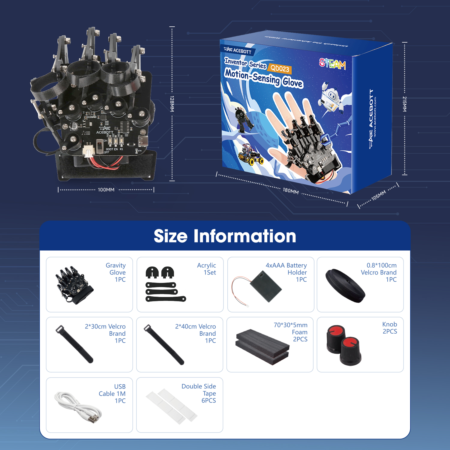 DIY Starter Coding Toy Motion-Sensing Glove Adults Kid Children School Educational Learning Smart Stem Robot Kit Set for Arduino