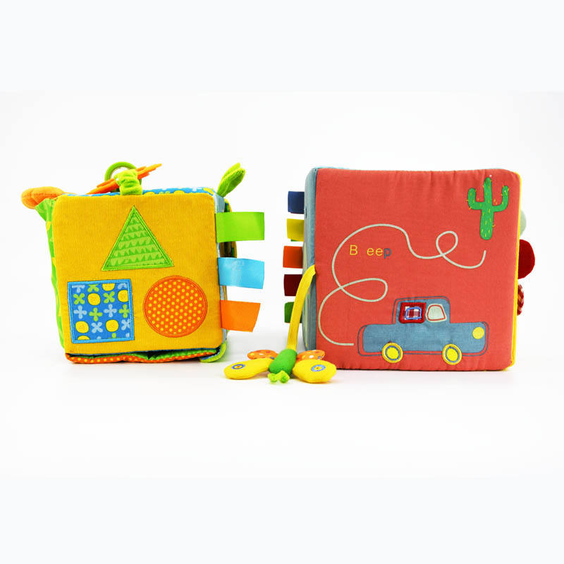 Interactive Baby Learning Cube Toy Educational Plush Puzzle