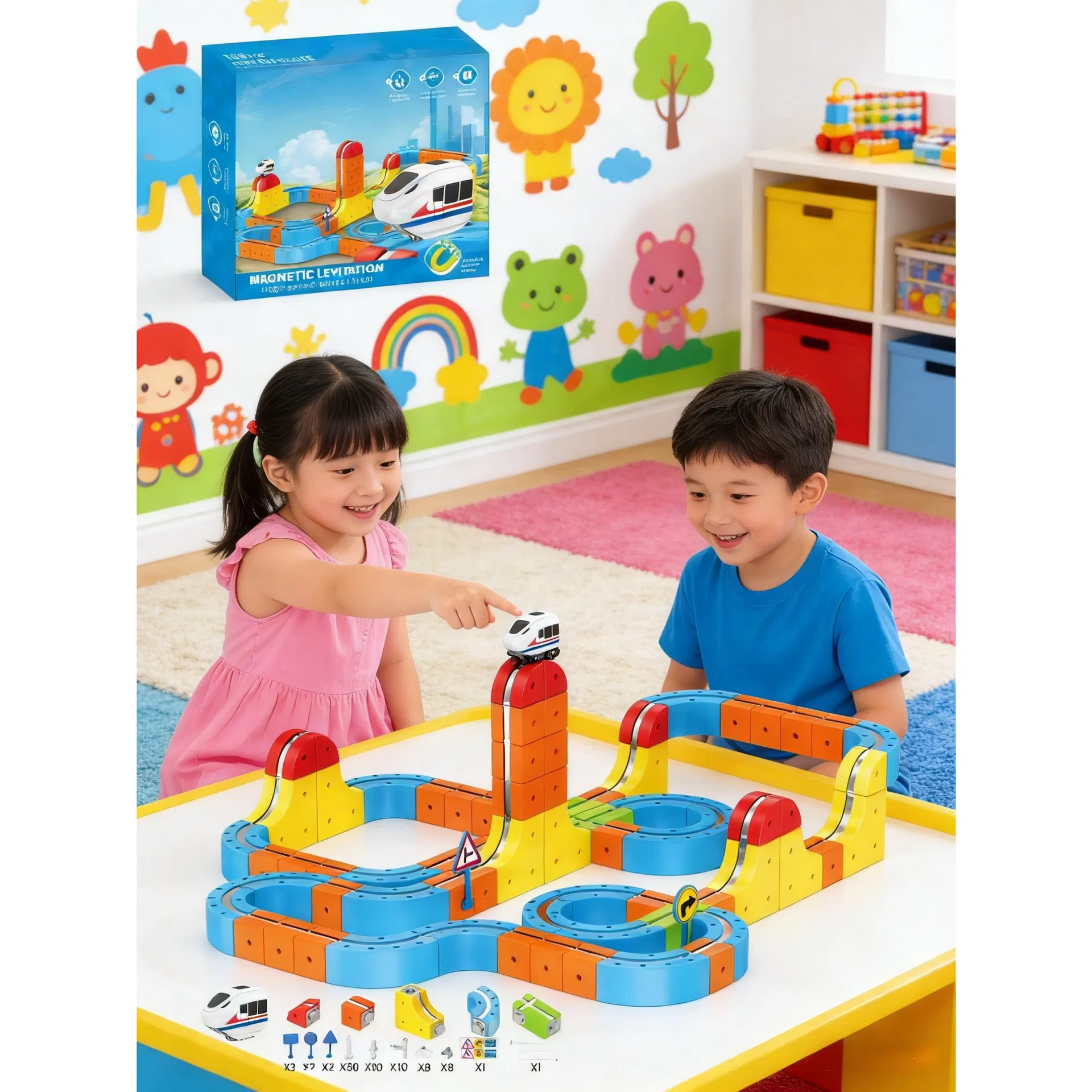 Educational DIY Magnetic Track Car Toy Detail 3