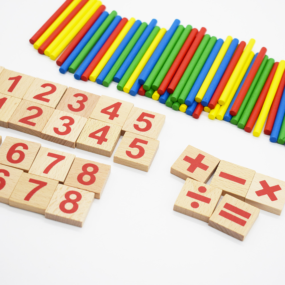 Numbers Math Counting Toy Addition Subtraction Multiplication Division Mathematics Wooden Math Counting Sticks Toys