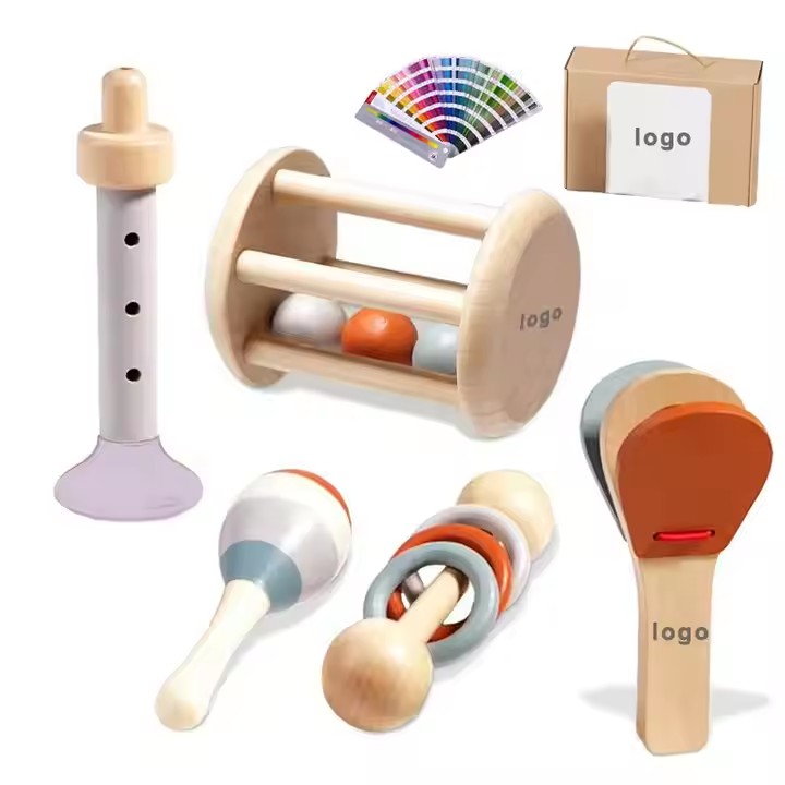 Hot Selling Children Early Educational Wooden Musical Instrument Toys 5 &amp; 7 Pcs Juguetes Music Montessori Toys For Boys Girls
