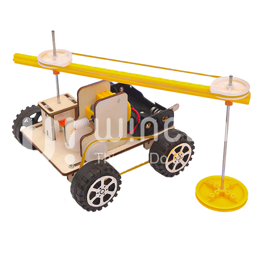 STEM DIY Science Puzzle Educational Wooden Electric Vehicle Model Physics Building Experiment Kids School Project Creative Kit