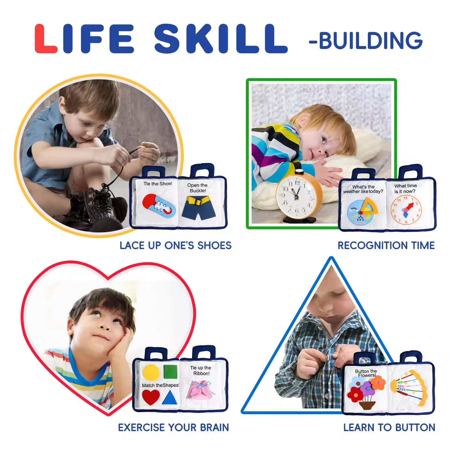 2026 New Education Toys Durable Quiet Cloth Books Sensory Skills Education Cognition Training Children's Early Learning Books