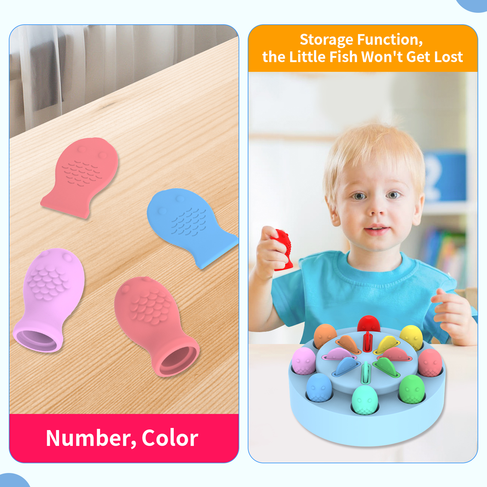 Amazon FBA Service Magnetic Fishing Game Fine Motor Skill Toy Montessori Preschool Gift for Kids Early Learning with 2 Pole