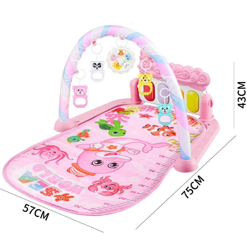 AiJH Musical Baby Activity Gym Multi-Functional Infant Play Mat with Pedal Piano Fitness Games Interactive Learning Toy