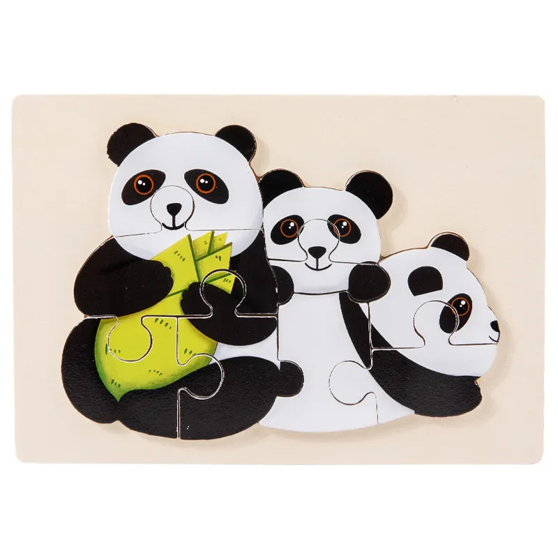 3D Early Education Learning Puzzle Animal Board Kids Toys
