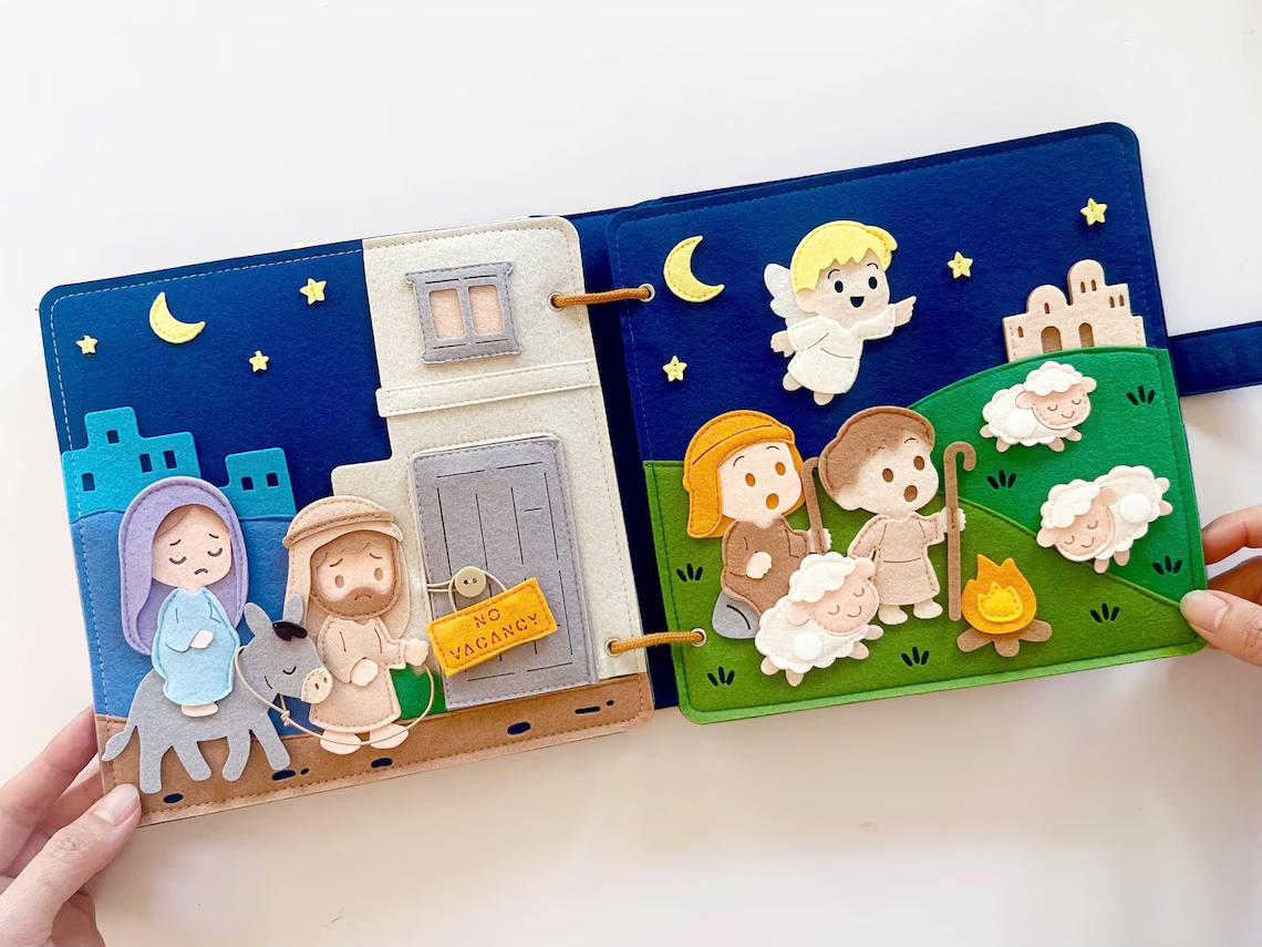 Toddler Busy Felt Board Activity Book-Preschool Educational Toy Developing Intelligence 8-10 Pages Customized Color Size 20x20cm