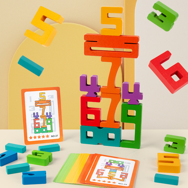 2026 Digital Stacking Math Enlightenment Game Includes Game Cards Hands-on and Brain-stimulating Children's Educational Toy