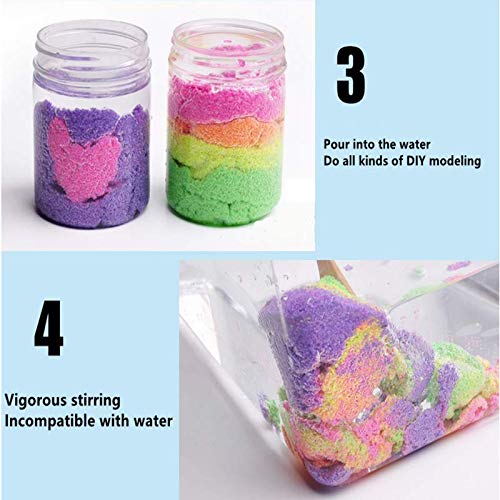 1200g Magic Not Wet Sand Science Kit 6 Colors DIY STEM Toys for Kids Sand Does Not Dissolve in Water Experiment