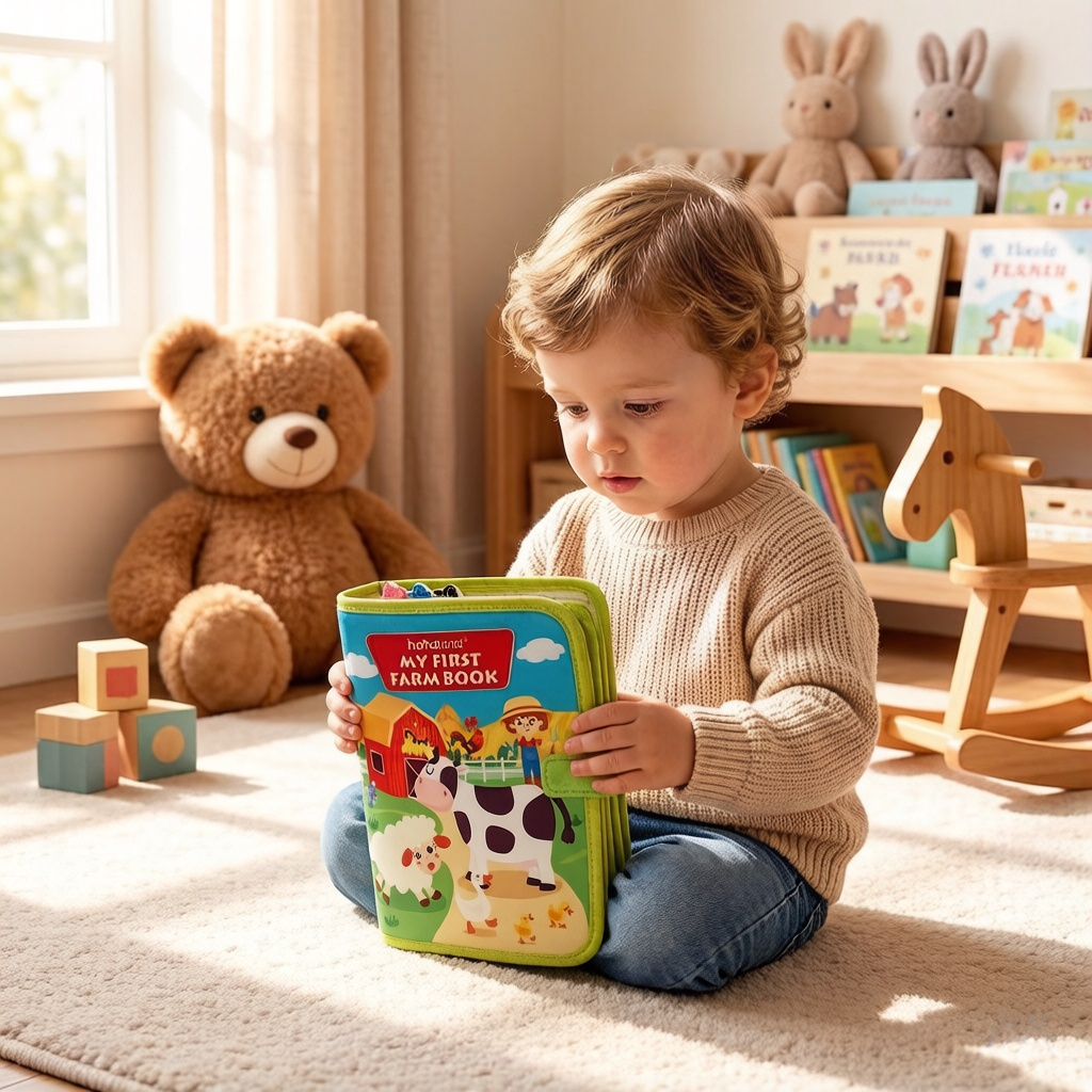 Soft Felt Interactive Montessori Sensory Learning Activity Busy Book Educational Toy for Toddlers Travel Colorful Basic Concepts