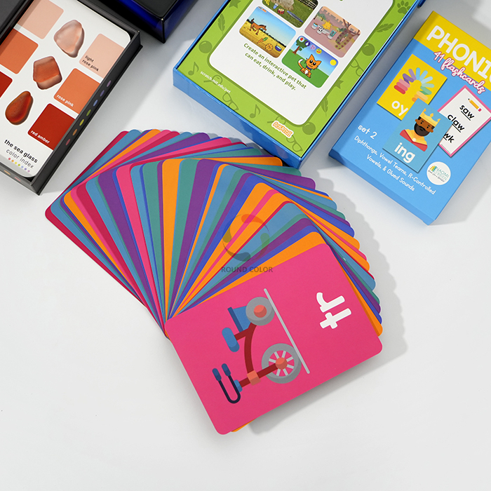 Custom Printed Educational Flash Cards For Kids Learning Fun Game Trading Card Cardboard Box Offset Paper