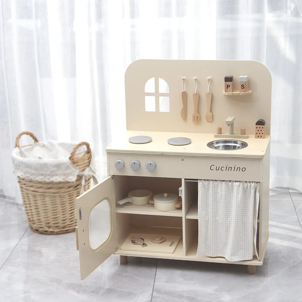Manufacturer Wholesale Montessori Children Popular Wooden Playing Items Pretend Role Kitchen Set Kid Juguetes Gift Educational Play Toys for Kids Kiddie Gifts