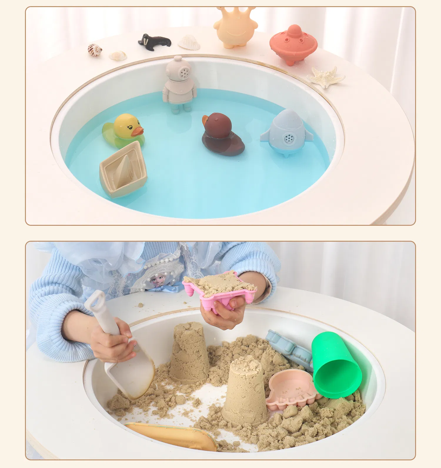Montessori Baby Kids Sensory Play Tray Lid Early Education Toys Detail 8