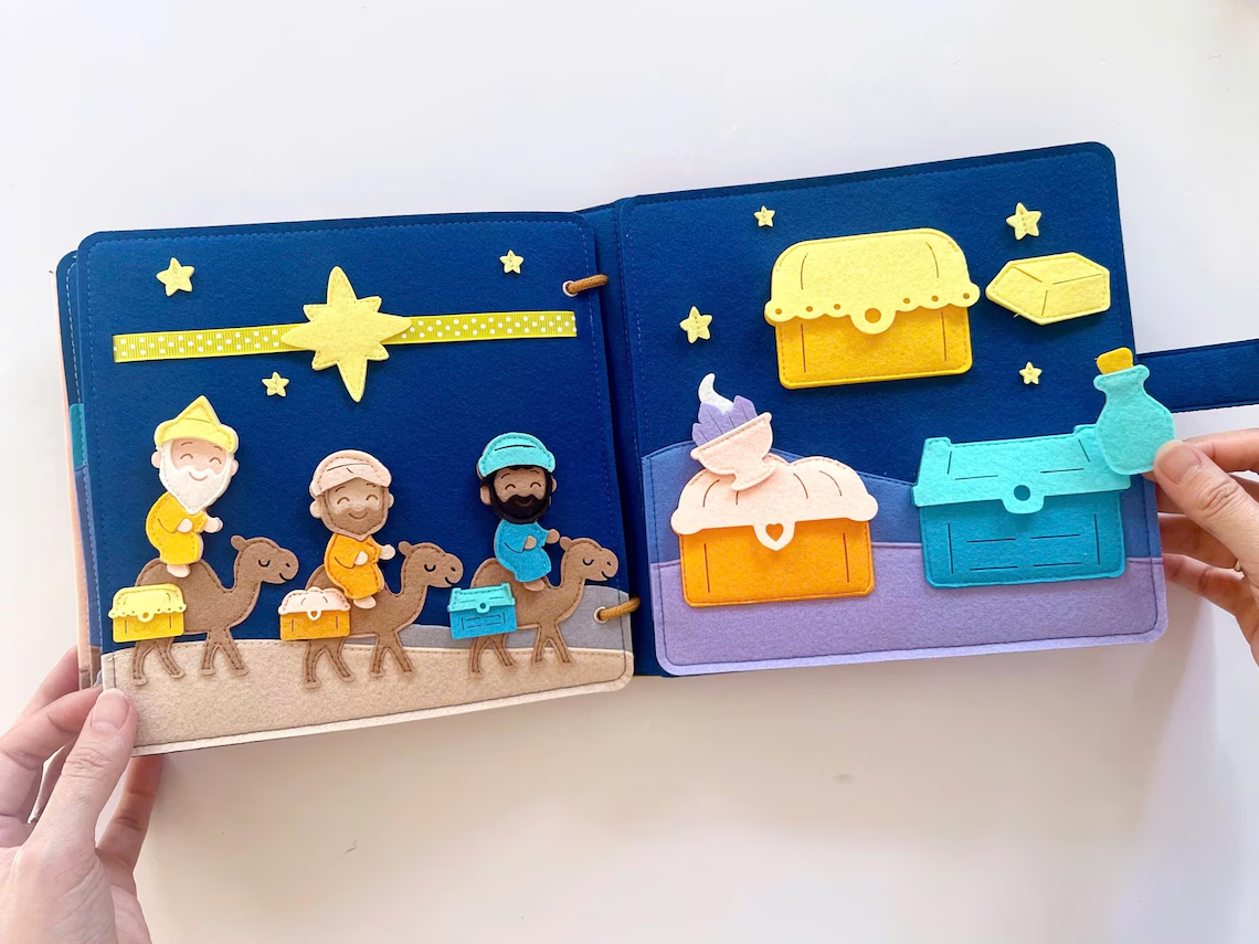 Toddler Busy Felt Board Activity Book-Preschool Educational Toy Developing Intelligence 8-10 Pages Customized Color Size 20x20cm