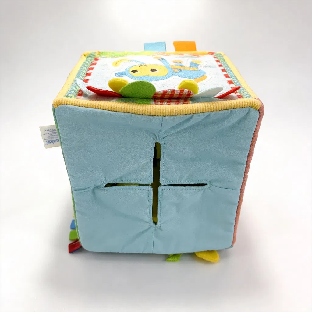 Interactive Baby Learning Cube Toy Educational Plush Puzzle