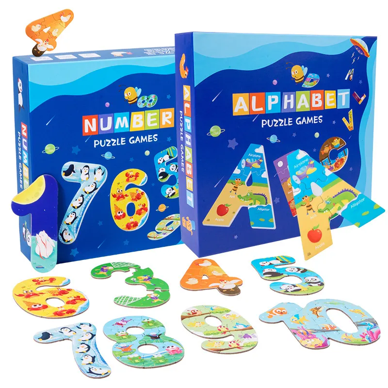 New Didactic Learning Letters Numbers Jigsaw Puzzles Educational Toy