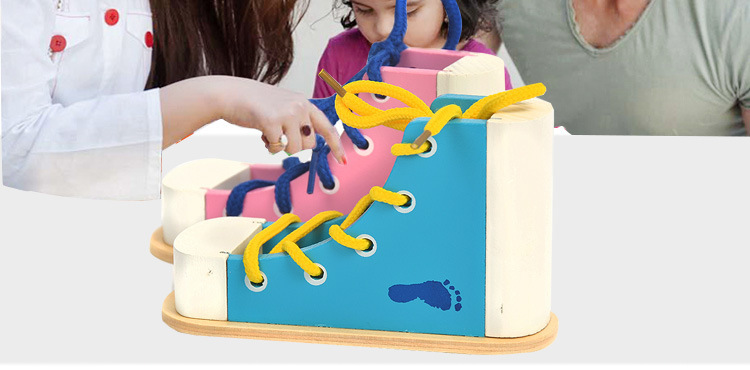 Wooden Shoe Lacing Game Toy 6