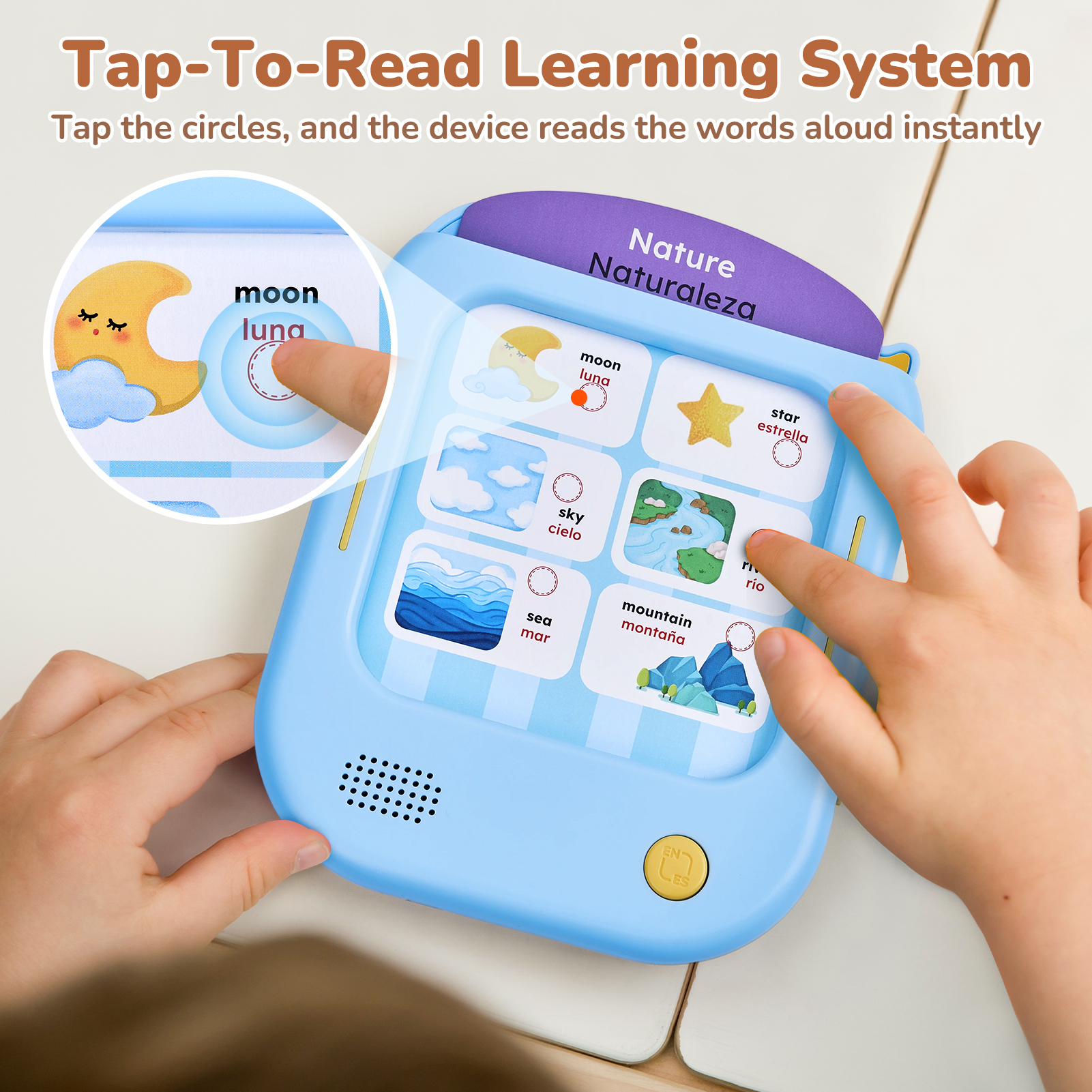 Joycat Pocket Speech Toys 80 English Spanish Bilingual Flash Cards Sensory Language Learning Educational Talking Cards