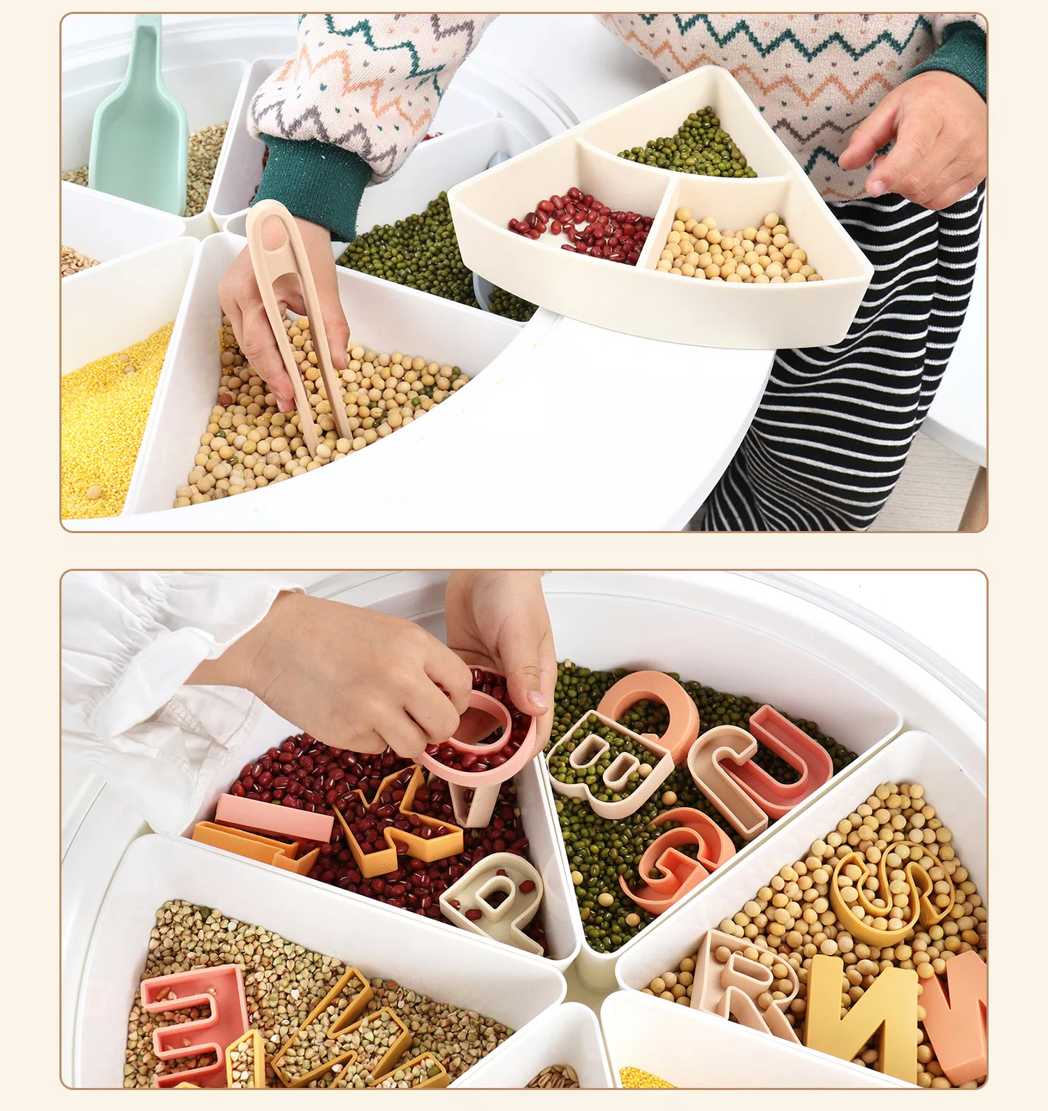 Montessori Baby Kids Sensory Play Tray Lid Early Education Toys Detail 7