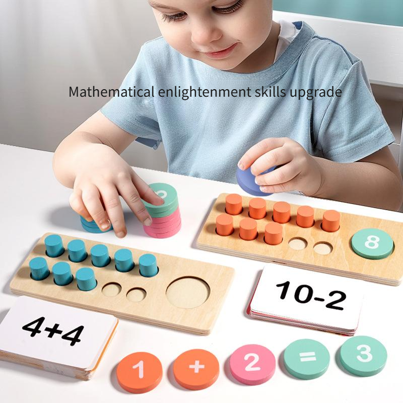 Professional Service Children's Wooden Number Sensory Teaching AIDS Juguetes Math Operation Puzzle Toys For Kids Boys Girls
