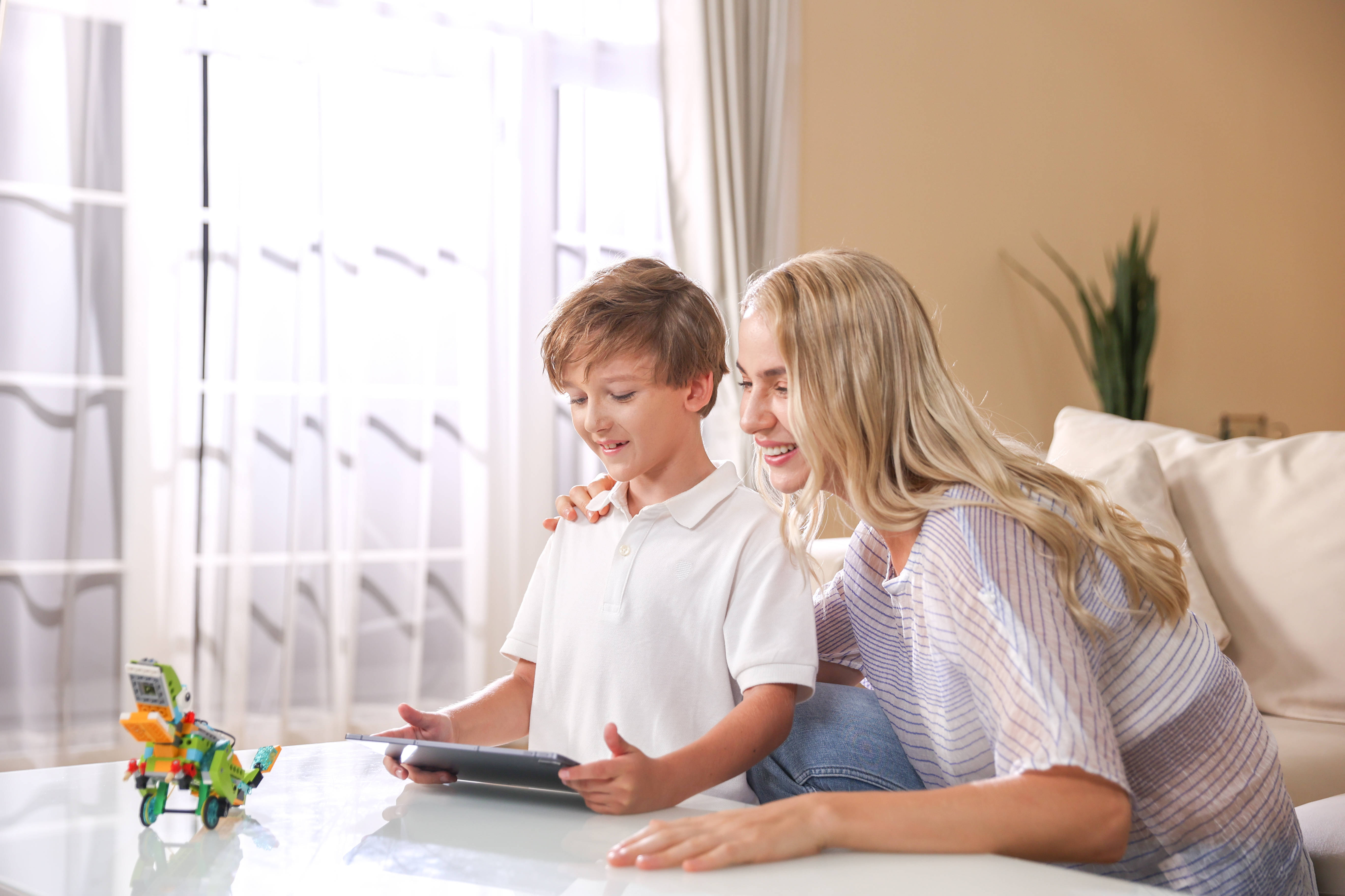 Family Time Playing Robot