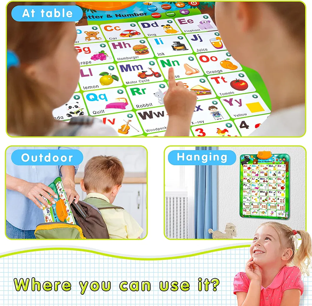 Education Toy Learning Poster Christmas Birthday Gifts Interactive Alphabet Wall Chart Toy