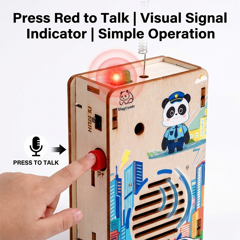 Wooden Walkie Talkie DIY Kit Stem Educational Toy for Children Learning