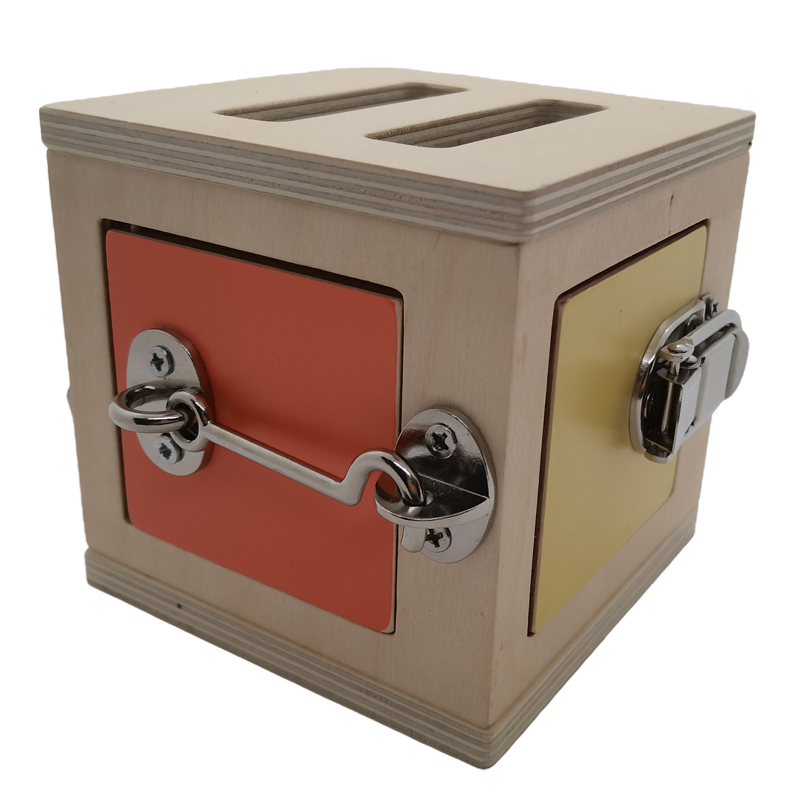 Montessori Educational Wooden Lock Box Mechanisms Learning Play Set