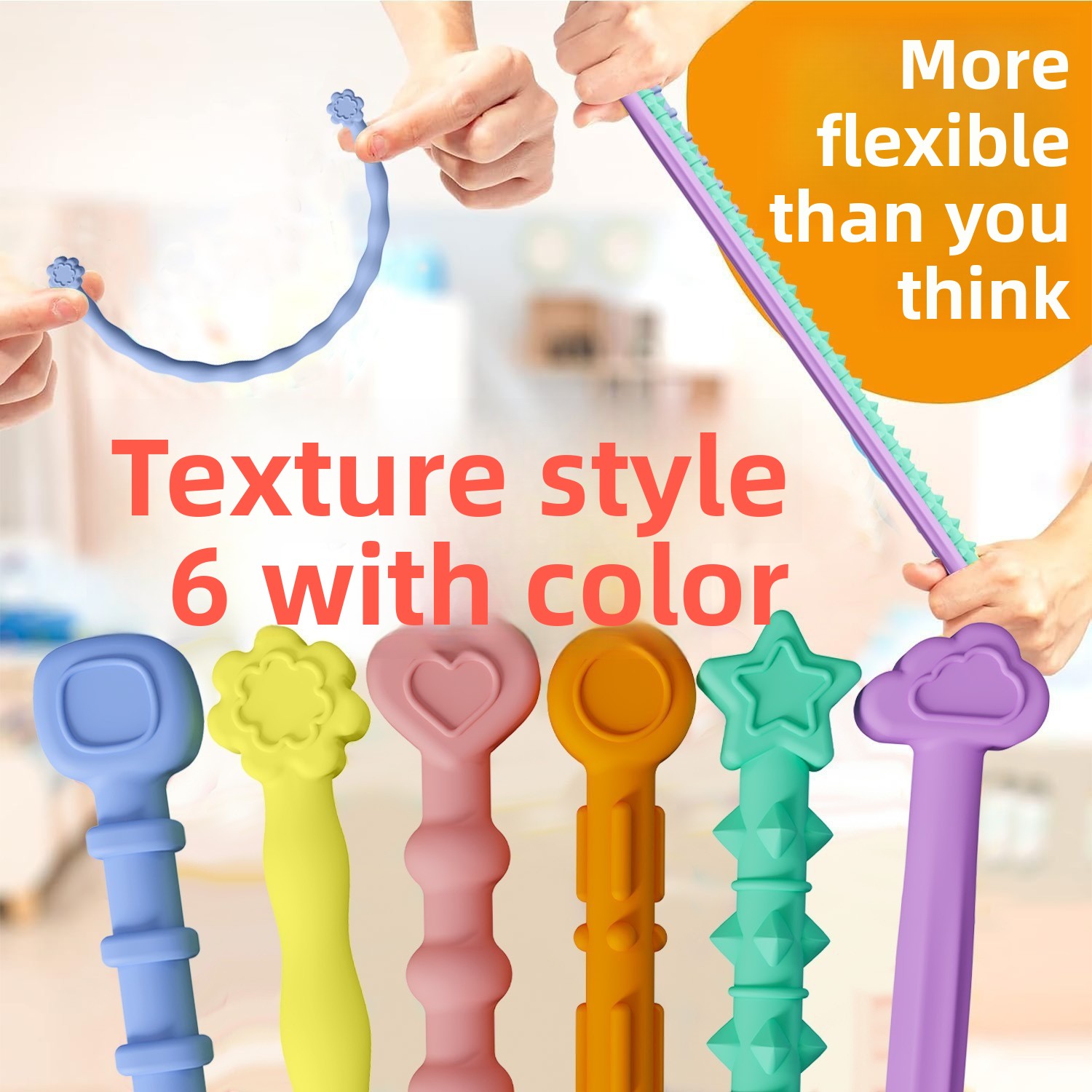 Cross-border Fidget Sensory Toys Children Educational Stress-Relief Twisting Stick Silicone Gel Novel Creative Small Toy