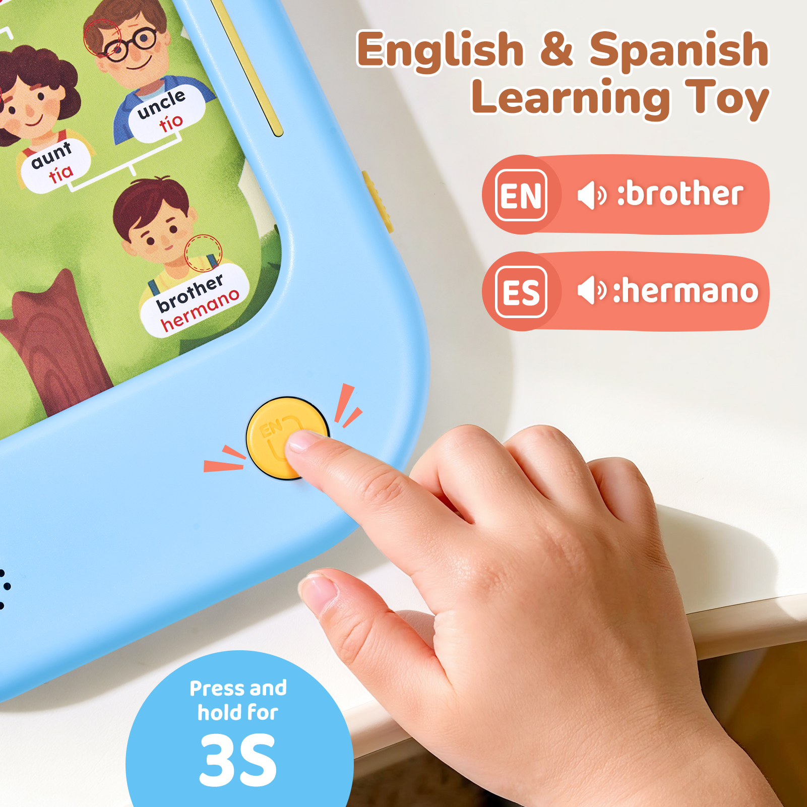 Joycat Pocket Speech Toys 80 English Spanish Bilingual Flash Cards Sensory Language Learning Educational Talking Cards