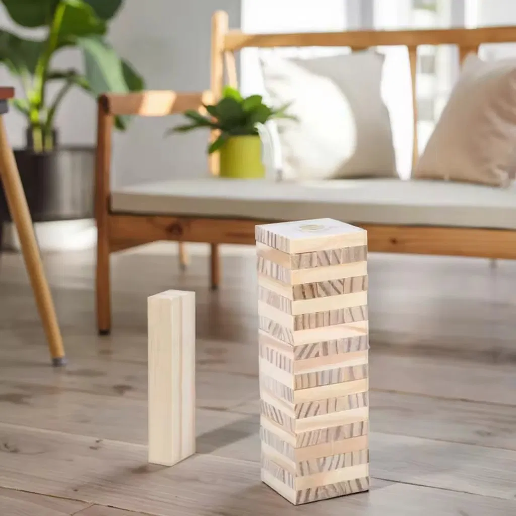Mini DIY Wooden Building Block Sets Custom Domino Balance Game Baby Educational Early Learning Toys