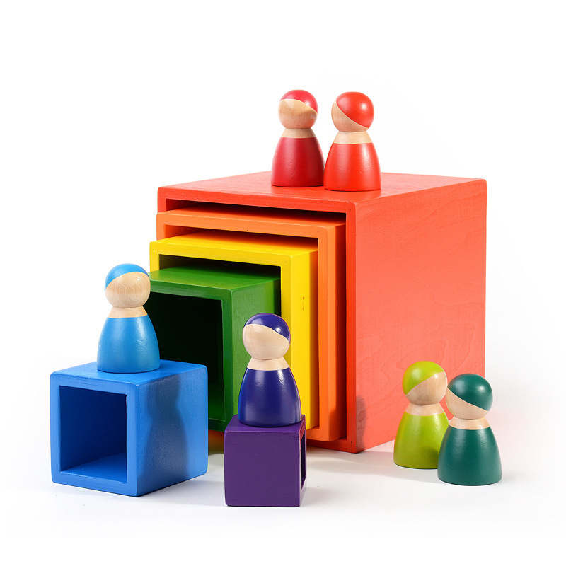 Wooden Rainbow Arch Stacking Montessori Toys