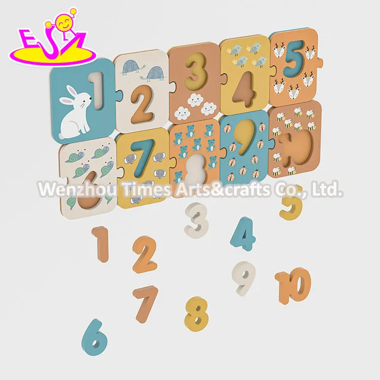 OEM Preschool Learning Wooden Number Puzzle Toys for Kids W14b170