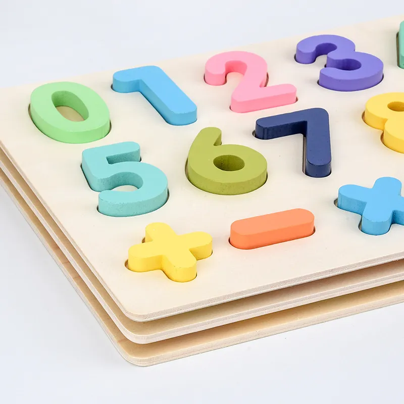 Kids Wooden Numbers and Letters Matching Puzzle Board Toy